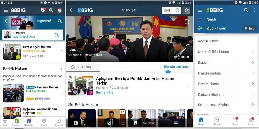 Antarmuka utama 88BIG yang menampilkan berita politik dan hukum terbaru