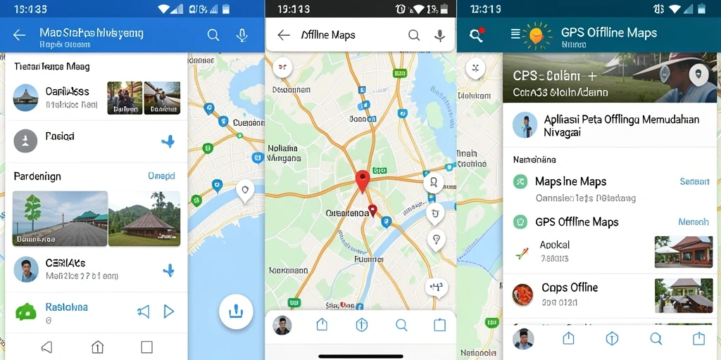 Antarmuka pengguna aplikasi GPS Offline Maps CERIA33.