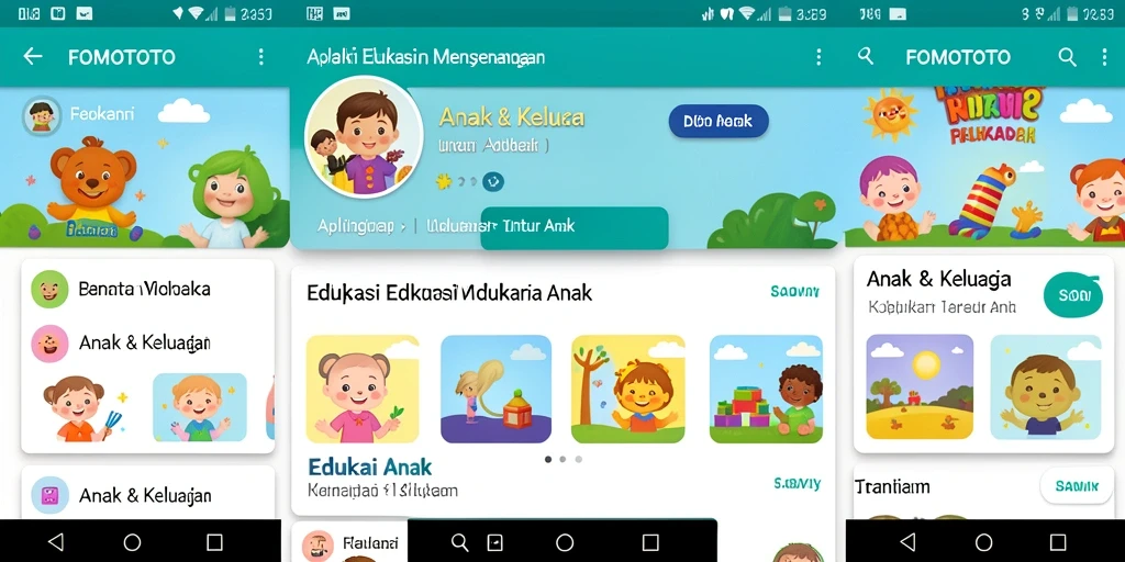 Tampilan antarmuka FOMOTOTO yang ramah anak dan edukatif.