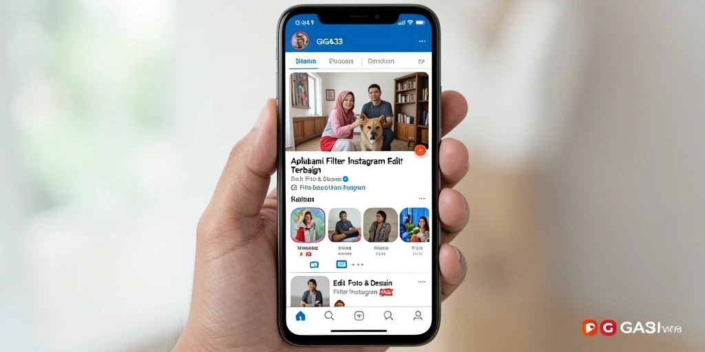 Tampilan antarmuka GIGA33 yang sederhana untuk fungsi Filter Instagram.