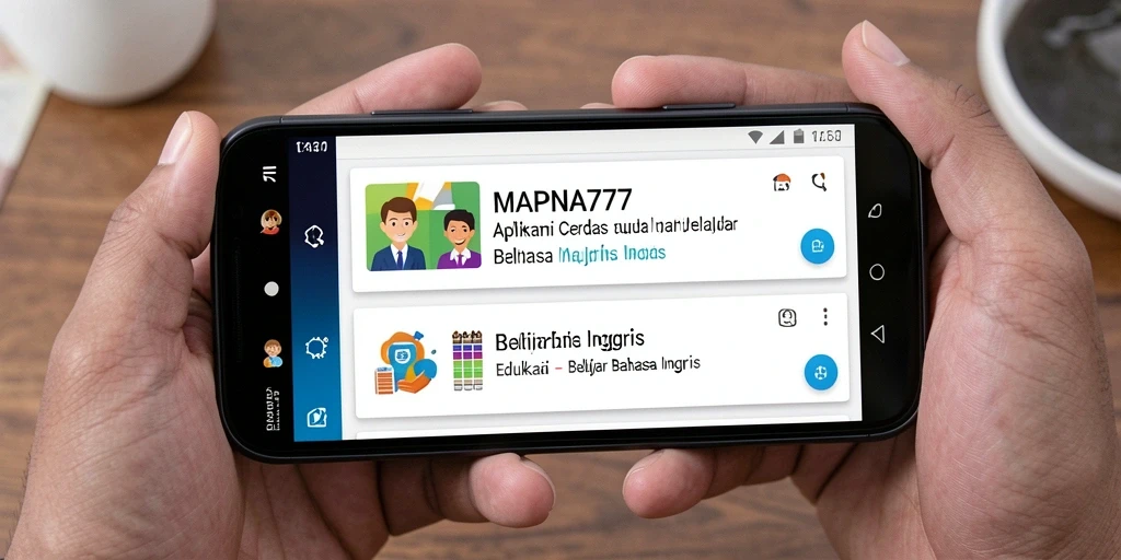 Tampilan antarmuka aplikasi MAPNA777 yang menarik untuk belajar Bahasa Inggris.