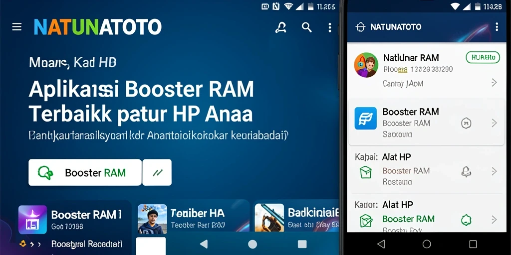 Tampilan antarmuka NATUNATOTO saat membersihkan RAM.