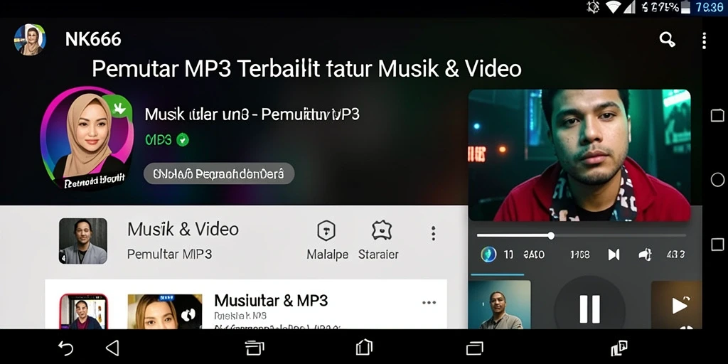 Antarmuka NK666 yang sederhana dan fungsional untuk Pemutar MP3.