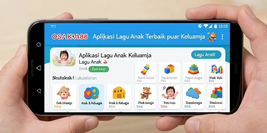 Tampilan antarmuka OSAKA88 dengan lagu-lagu anak yang menyenangkan.