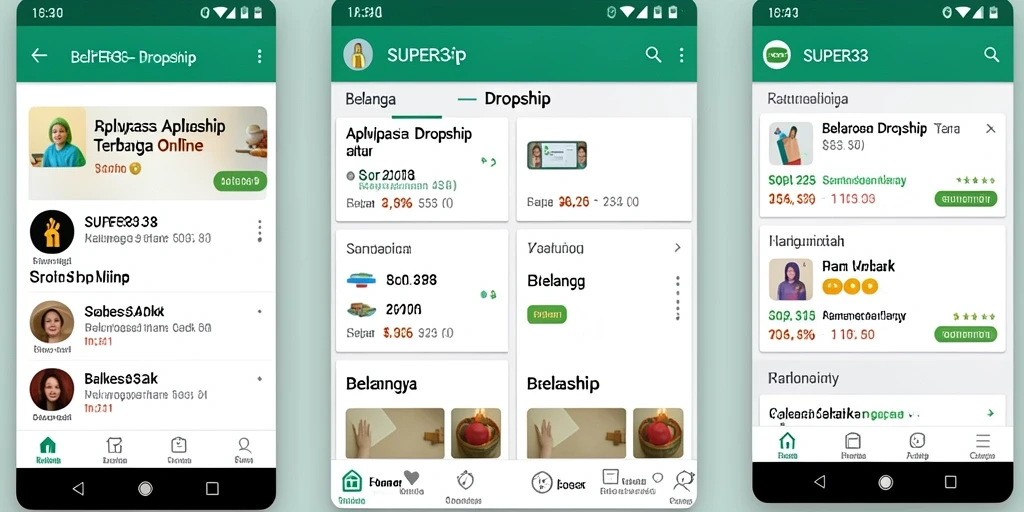 Tampilan antarmuka SUPER33 yang intuitif untuk fungsi Dropship.